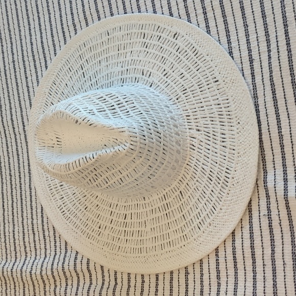 Anthropologie Wyeth Open Weave Rancher White Woven Vacation Sun Hat One Size - Picture 2 of 7